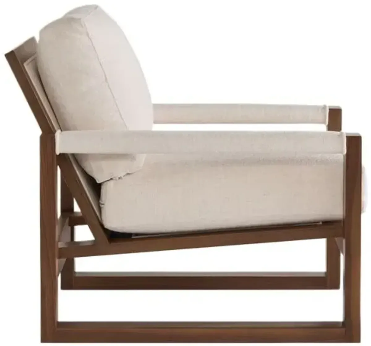 Roth Exposed Wood Chair - Snow Crypton Performance - Handcrafted - Ivory