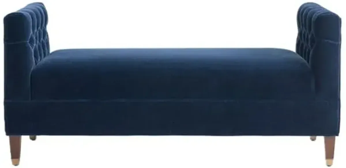 Boston Upholstered Bench - Admiral Mohair - Handcrafted - Blue