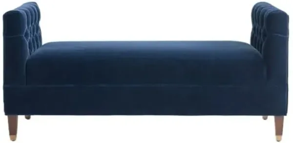 Boston Upholstered Bench - Admiral Mohair - Handcrafted - Blue