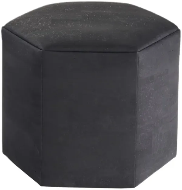 Destin Hexagon Ottoman, Black Cork
