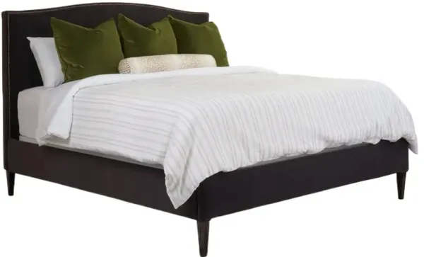 Bridgeway Arched Bed w/ Nailheads, Mink Velvet
