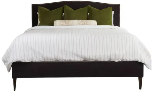 Bridgeway Arched Bed w/ Nailheads, Mink Velvet
