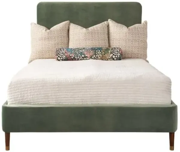 Jagger Upholstered Bed - Sage Crypton Performance - Handcrafted - Green