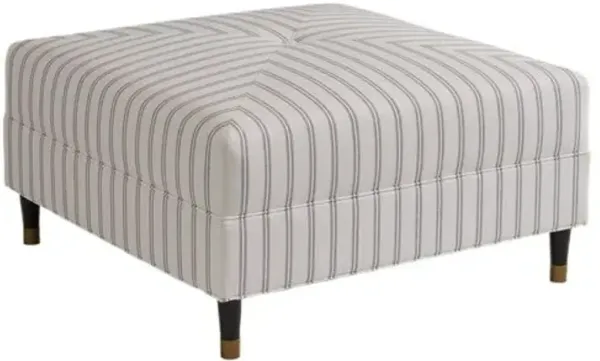 Ottoman Options Ottoman - Mariner Stripe - Handcrafted - Blue