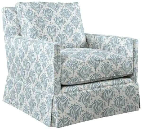 Auburn Swivel Chair, Linen Leaf Print