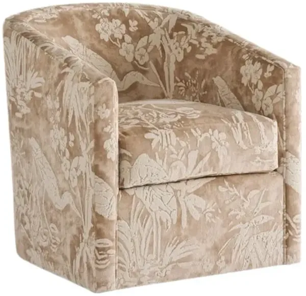 Sloane Swivel Chair - Sand Egret Velvet - Handcrafted