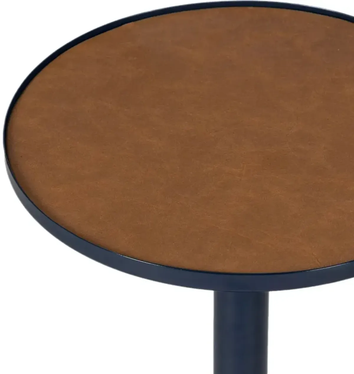 Cayden Leather Top Drink Table - Tulsi Home - Blue
