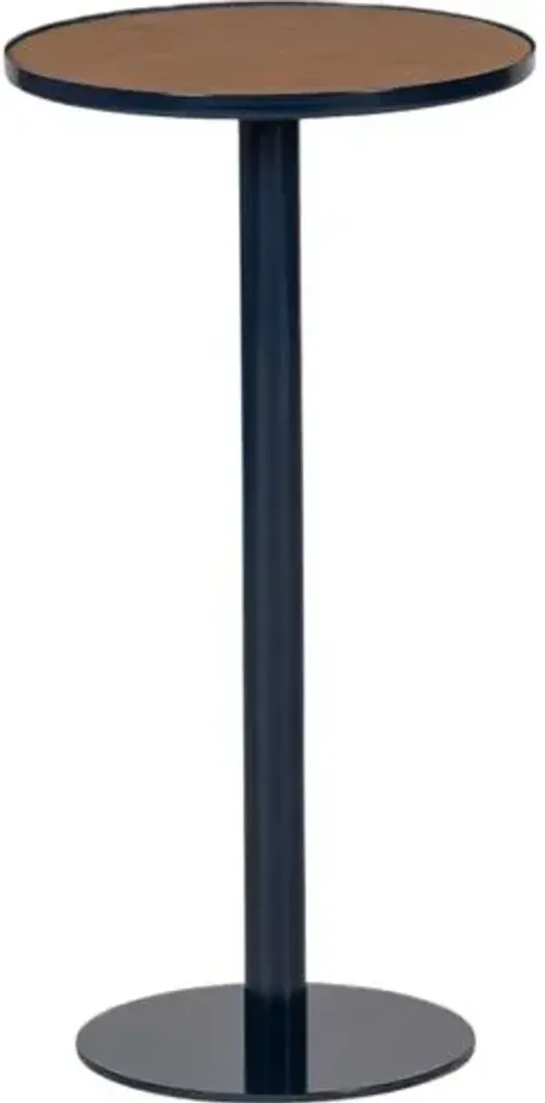 Cayden Leather Top Drink Table - Tulsi Home - Blue