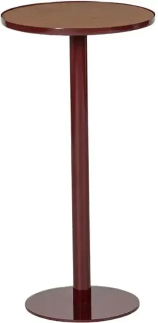 Cayden Leather Top Drink Table - Tulsi Home - Red