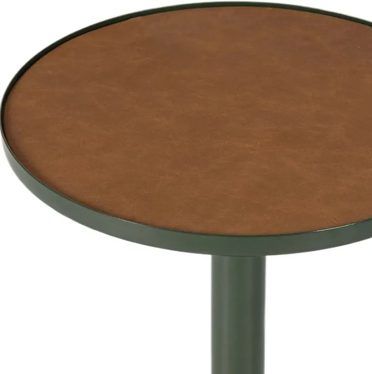 Cayden Leather Top Drink Table - Tulsi Home - Green