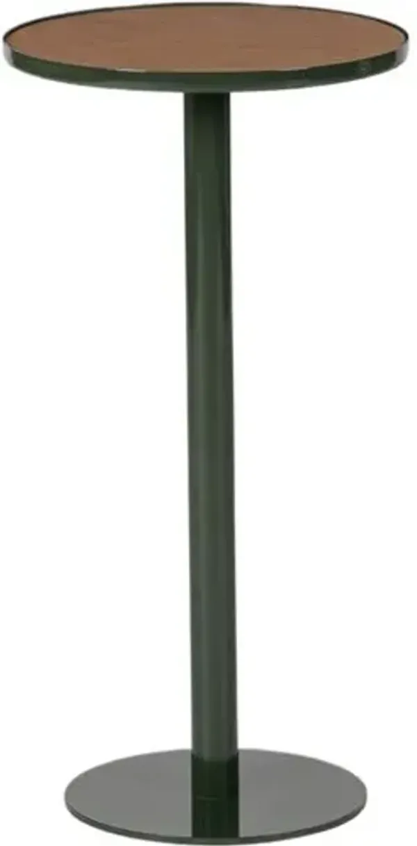 Cayden Leather Top Drink Table - Tulsi Home - Green