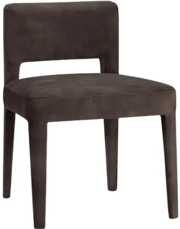 Conrad Velvet Dining Side Chair - Tulsi Home - Brown