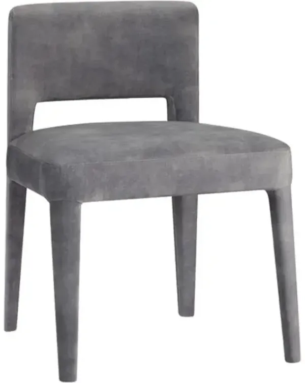 Conrad Velvet Dining Side Chair - Tulsi Home - Gray