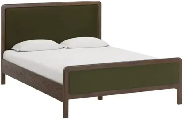 Noelle Wood Frame Upholstered Platform Bed - Velvet - Green