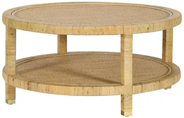 Erina 33" Rattan Coffee Table - Natural - Beige