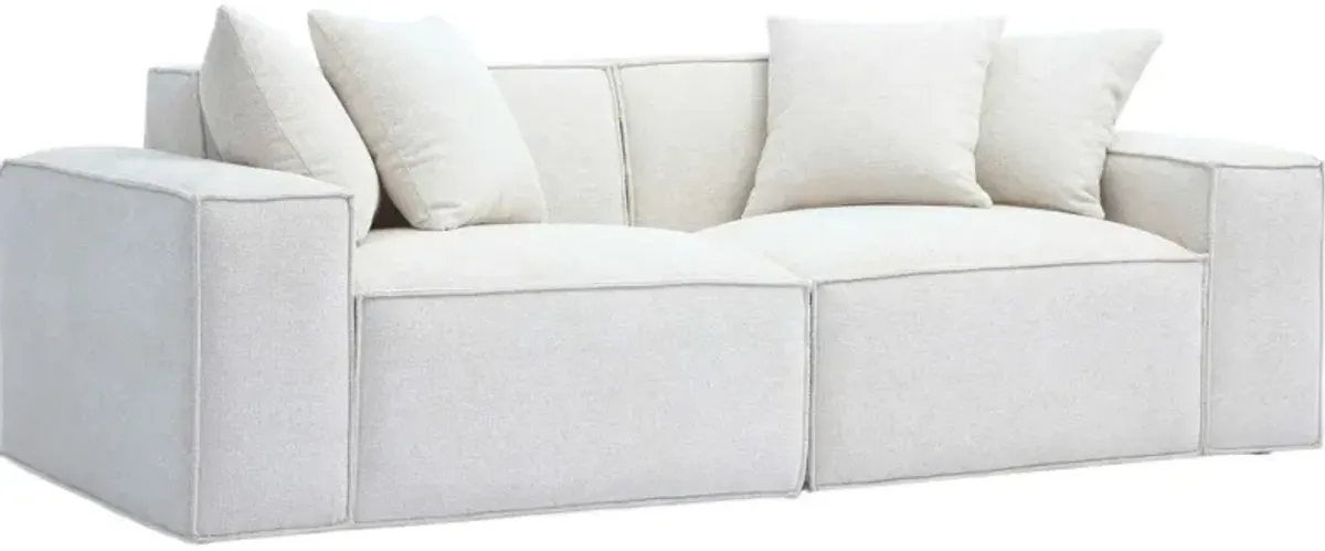 Trixie 84" Chenille Basketweave Modular Loveseat