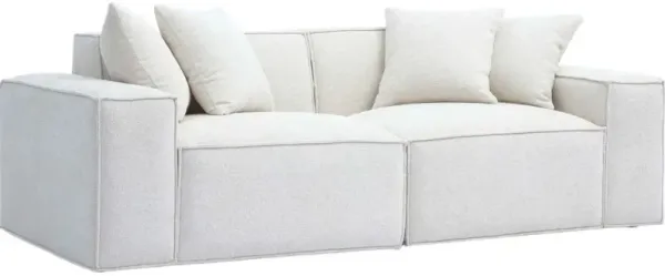 Trixie 84" Chenille Basketweave Modular Loveseat