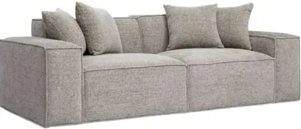 Trixie 84" Chenille Basketweave Modular Loveseat - Brown