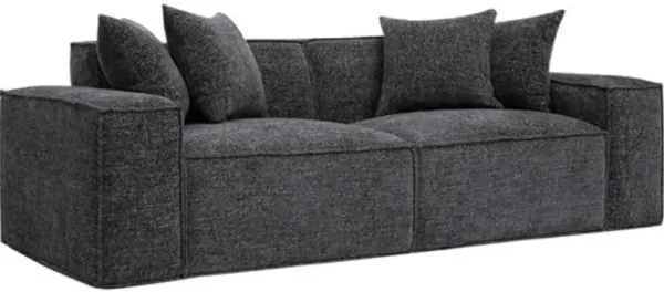 Trixie 84" Chenille Basketweave Modular Loveseat - Black