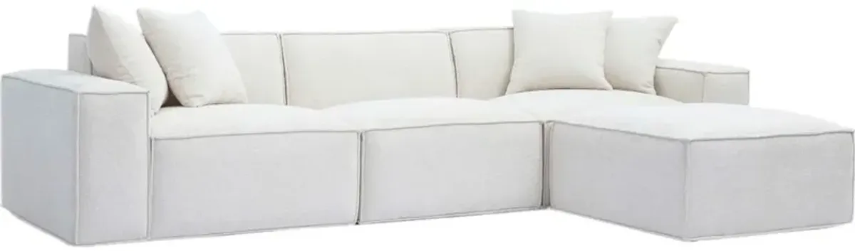 Trixie Chenille Basketweave Modular Sectional - Beige