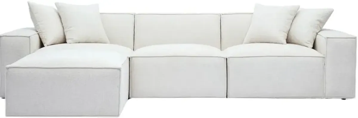 Trixie Chenille Basketweave Modular Sectional - Beige