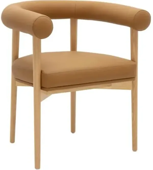 Theron Faux Leather Performance Dining Chair - Brown