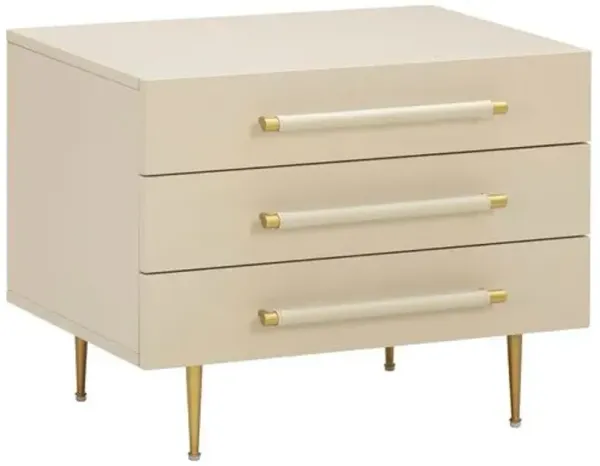 Bryga 3-Drawer Nightstand - Taupe