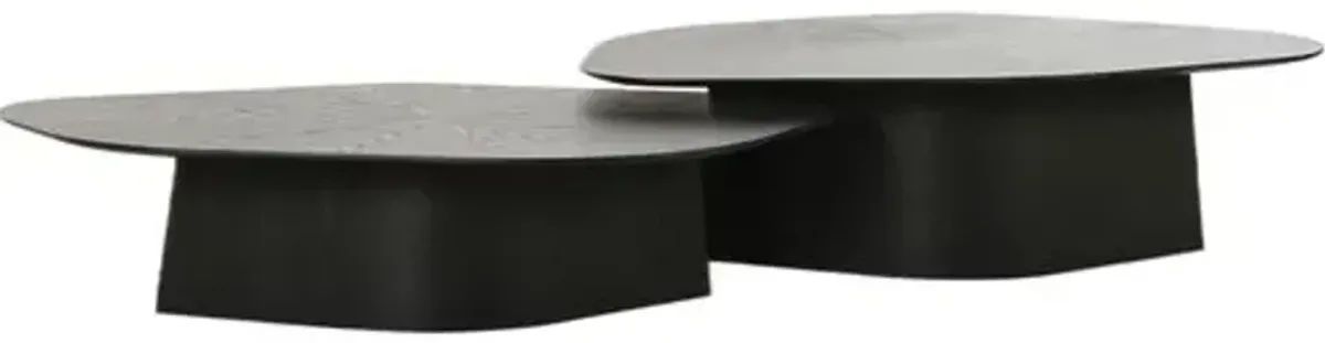 Set of 2 Ross Ash Nesting Coffee Table - Black
