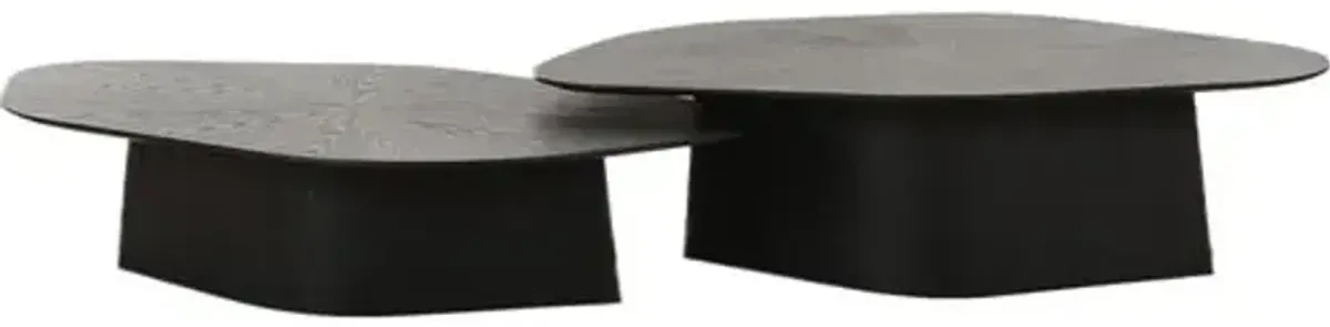 Set of 2 Ross Ash Nesting Coffee Table - Black