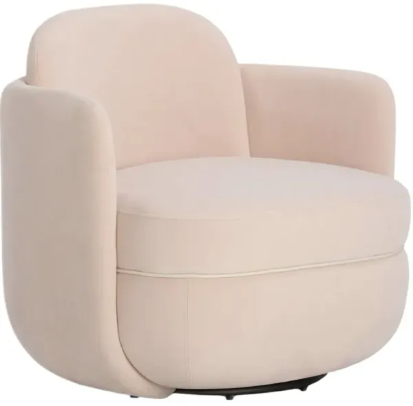 Booker Velvet Shelter Performance Arm Swivel Chair