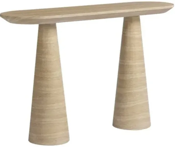 Eriss Faux Indoor/Outdoor Console Table - Travertine - Brown