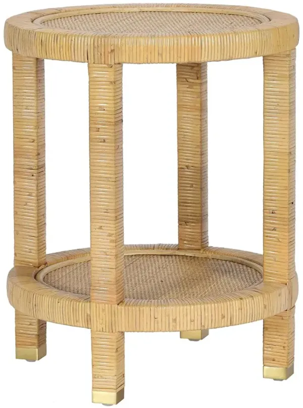 Lynn 18" Rattan Side Table, Natural