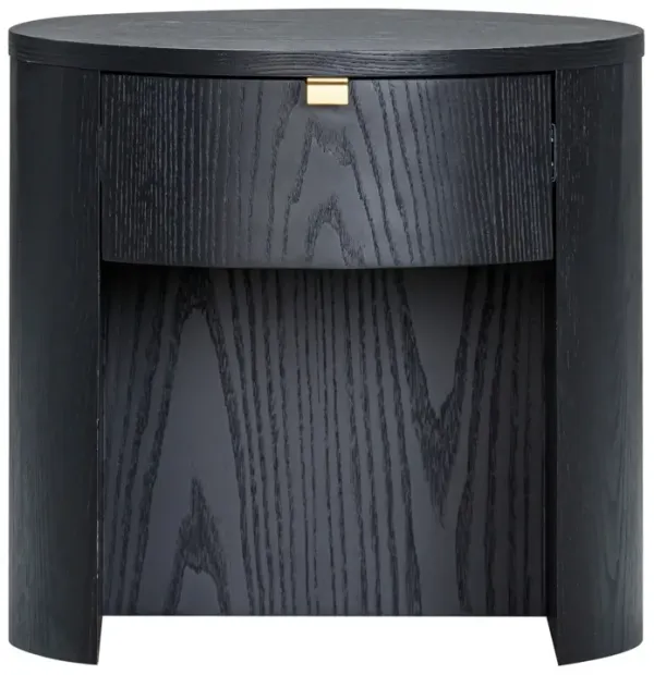Mesa Wood Round 1-Drawer Nightstand