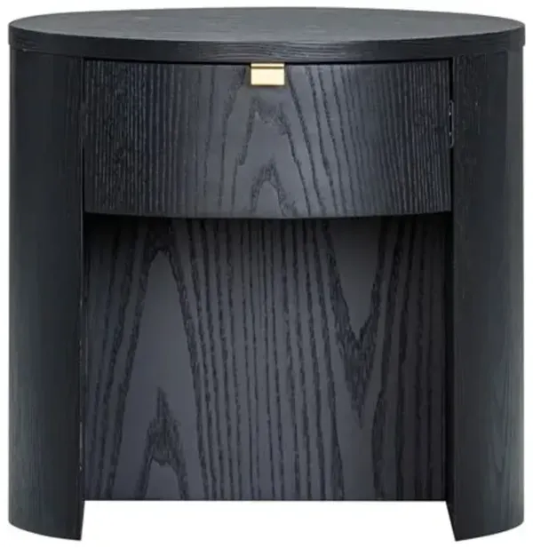 Mesa Wood Round 1-Drawer Nightstand