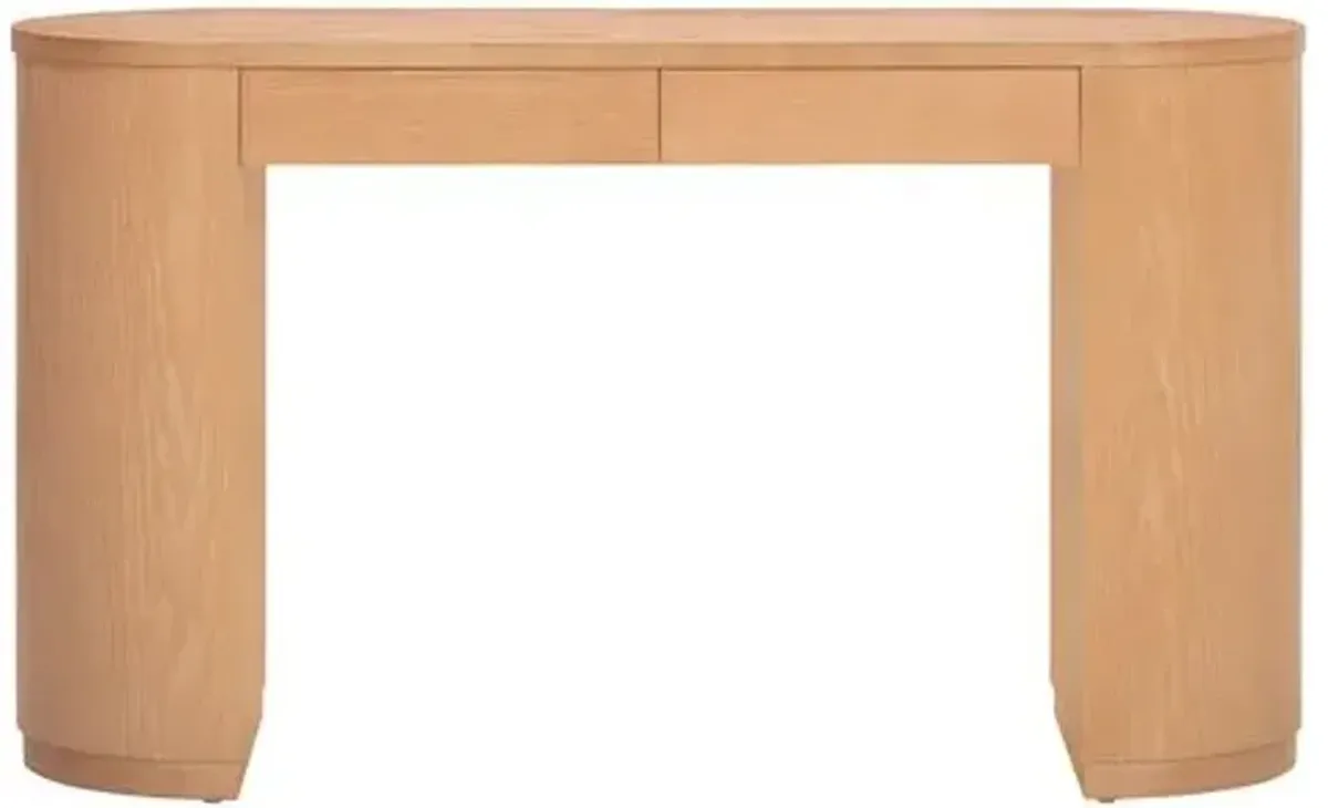 Mesa Wood 2-Drawer Writing Desk - Brown