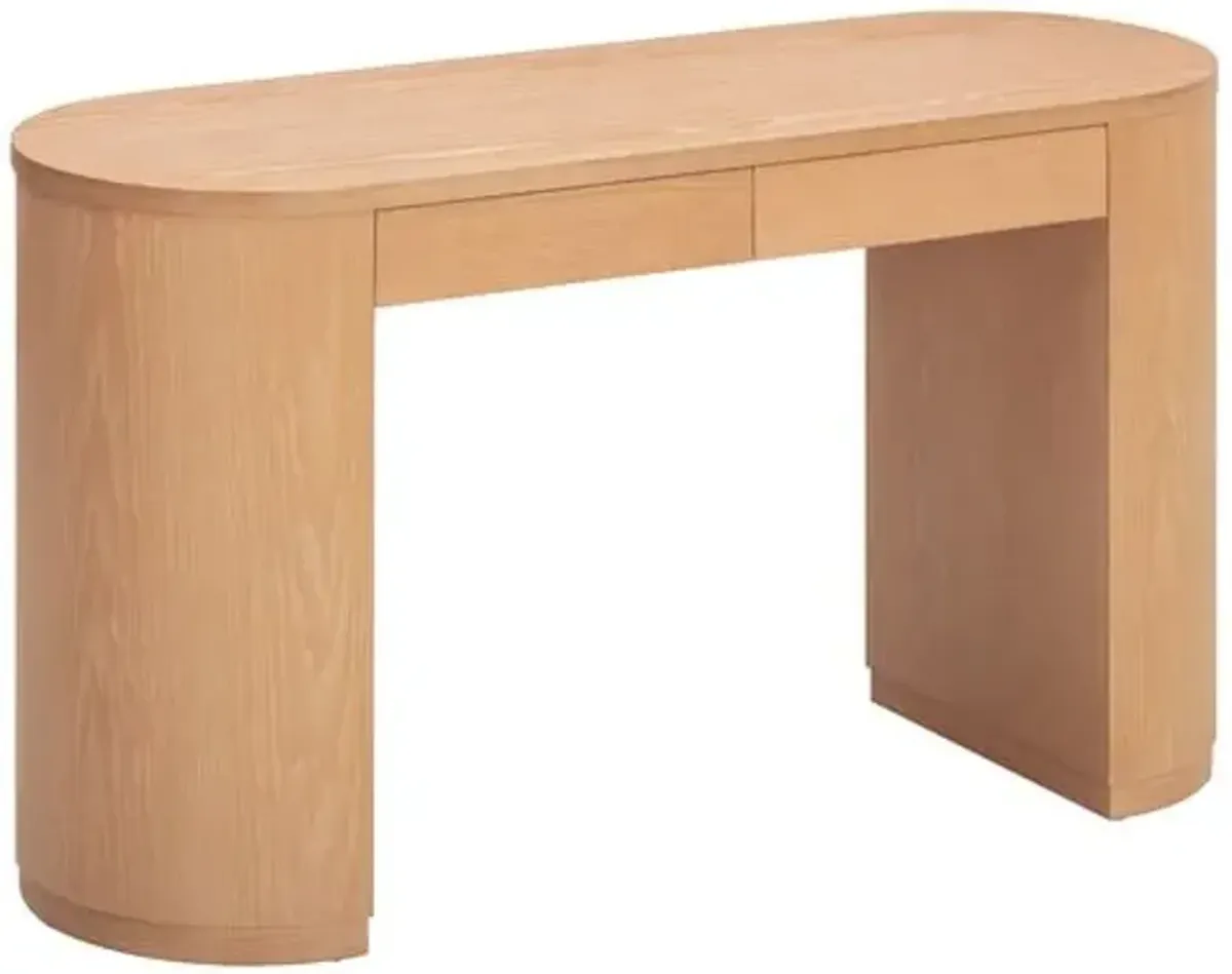Mesa Wood 2-Drawer Writing Desk - Brown