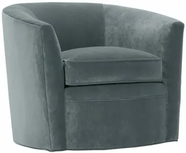 Jovie Velvet Swivel Barrel Chair - Gray