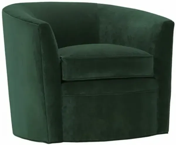 Jovie Velvet Swivel Barrel Chair - Green