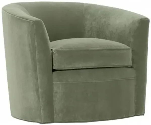 Jovie Velvet Swivel Barrel Chair - Green