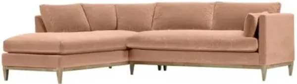 Elodie 107" Velvet Chaise Sectional - Pink - Comfortable, Sturdy, Stylish