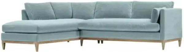 Elodie 107" Velvet Chaise Sectional - Blue - Comfortable, Sturdy, Stylish