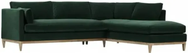 Elodie 107" Velvet Chaise Sectional - Green - Comfortable, Sturdy, Stylish