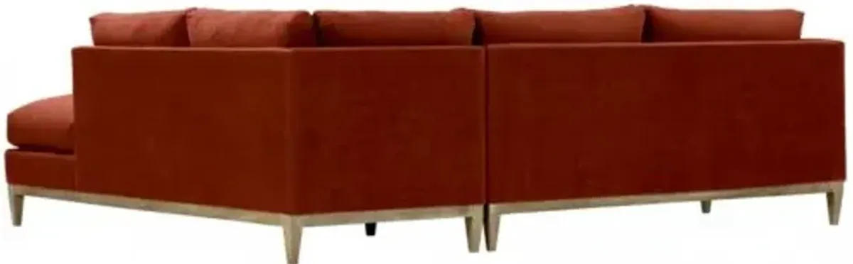 Elodie 107" Velvet Chaise Sectional - Brown - Comfortable, Sturdy, Stylish