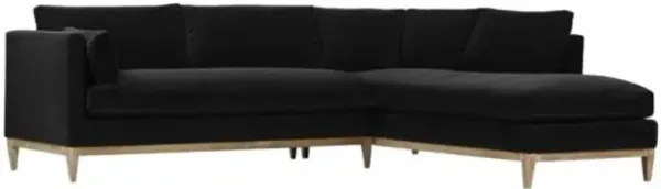 Elodie 107" Velvet Chaise Sectional - Black - Comfortable, Sturdy, Stylish