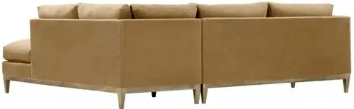 Elodie 107" Velvet Chaise Sectional - Brown - Comfortable, Sturdy, Stylish