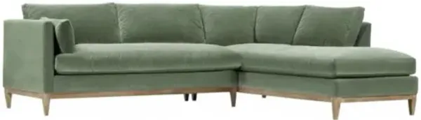 Elodie 107" Velvet Chaise Sectional - Green - Comfortable, Sturdy, Stylish