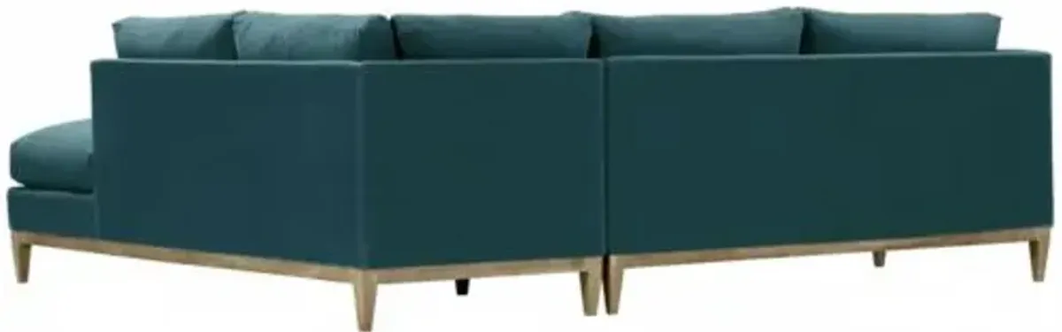 Elodie 107" Velvet Chaise Sectional - Blue - Comfortable, Sturdy, Stylish