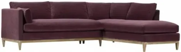 Elodie 107" Velvet Chaise Sectional - Purple - Comfortable, Sturdy, Stylish