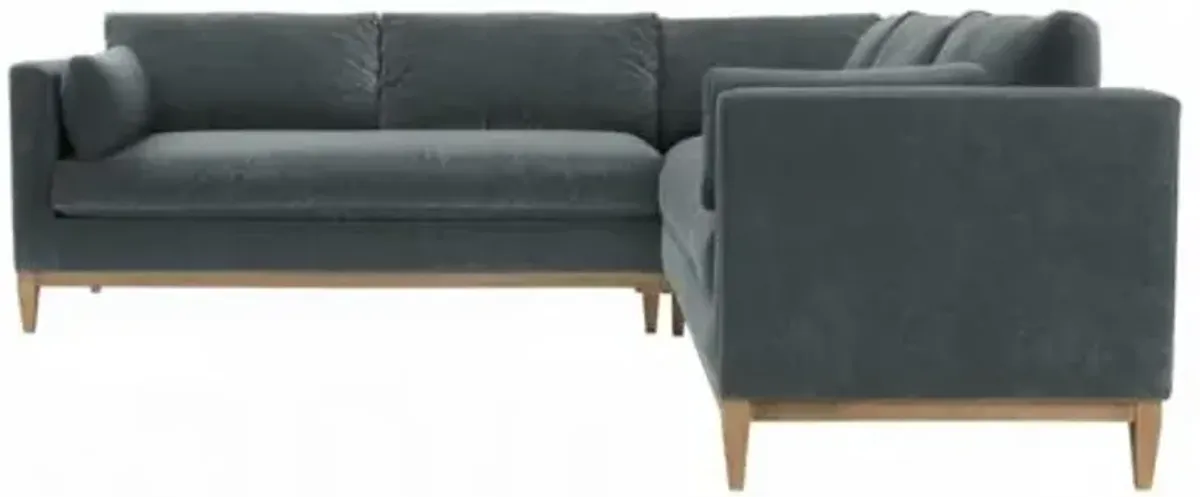Elodie 107" Velvet Corner Sectional - Gray
