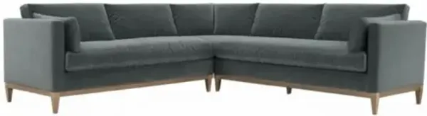 Elodie 107" Velvet Corner Sectional - Gray